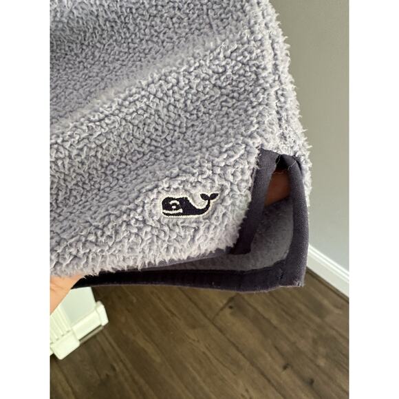 VGUC Vineyard Vines Blue Mock Neck Zipper Long Sleeve Fuzzy Dress Or Cover Up XL - Picture 8 of 8